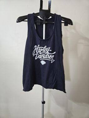 Harley‑Davidson Navy Tank with White Script Logo